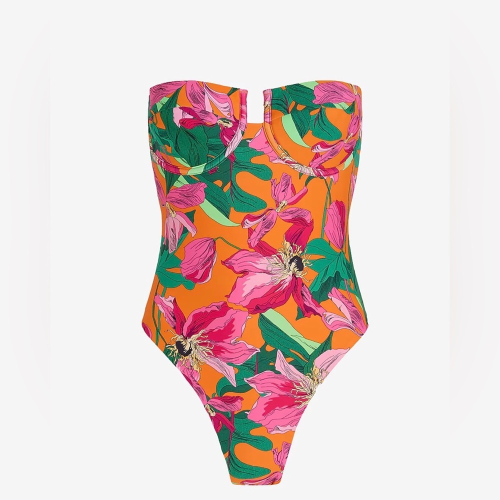 NEW with tags (NWT) Express Floral Balconette Body Contour One-piece Swimsuit - Picture 6 of 7